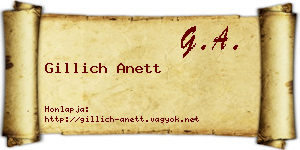 Gillich Anett névjegykártya